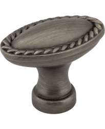 Lindos 1 3/8" Knob with Rope Trim in Brushed Pewter