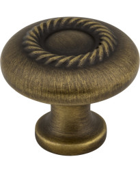 Lenior 1 1/4" Diameter Knob with Rope Detail in Antique Brushed Satin Brass