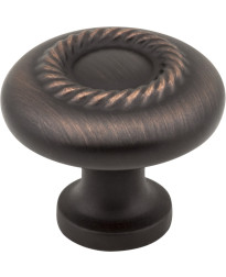 Lenior 1 1/4" Diameter Knob with Rope Detail in Brushed Oil Rubbed Bronze