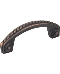 Rhodes 3" Centers Pull with Rope Detail in Brushed Oil Rubbed Bronze