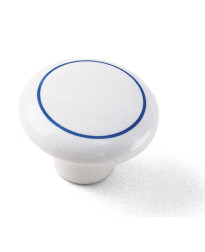 Porcelain Knob 1 1/2-Inch in Delft with Ring