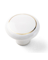 Porcelain Knob 1 1/2-Inch in White with Ring