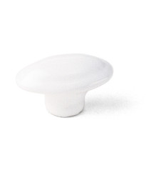 Porcelain Knob 1 3/8-Inch in Oval White