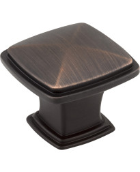 Milan 1 3/16" Plain Square Knob in Brushed Oil Rubbed Bronze