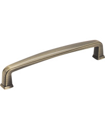 Milan 5" Centers Plain Square Pull in Brushed Antique Brass