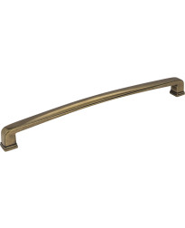 Milan 12" Centers Plain Square Appliance Pull in Lightly Distressed Antique Brass