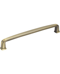 Milan 6 1/4" Centers Plain Square Pull in Brushed Antique Brass