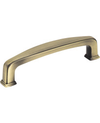 Milan 3 3/4" Centers Plain Square Pull in Brushed Antique Brass
