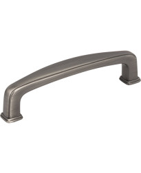 Milan 3 3/4" Centers Plain Square Pull in Brushed Pewter