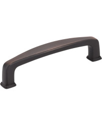 Milan 3 3/4" Centers Plain Square Pull in Brushed Oil Rubbed Bronze