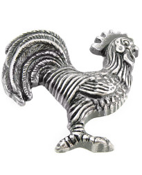 2 1/4" Rooster - Left Cabinet/Right Facing - Antique Silver