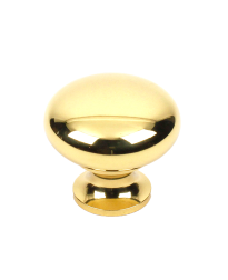 Saturn Hollow Brass Knob, Polished Brass, 1 1/4 inch dia