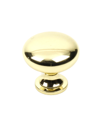 Yaletown Knob, Bright Brass, 1 3/16 inch dia