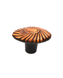 Orchid 1-5/8" Diameter Oval Knob, Brushed Antique Copper