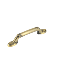 Aztec Cabinet Pull, Brushed Antique Brass, 3 inches cc