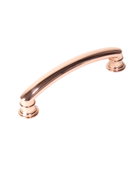 Belvedere Cabinet Pull, Polished Rose Gold, 4 inches cc