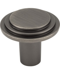 Calloway 1 1/4" Diameter Stepped Rounded Cabinet Knob in Brushed Pewter