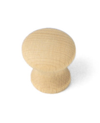 1 1/4-Inch Au Natural Wood Mushroom Knob