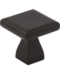 1" Overall Length Matte Black Square Hadly Cabinet Knob