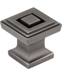 Delmar 1" Square Knob in Brushed Pewter