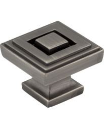 Delmar 1 1/4" Square Knob in Brushed Pewter