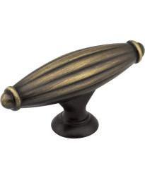Glenmore 2 5/8" Ribbed Cabinet Knob in Antique Brushed Satin Brass