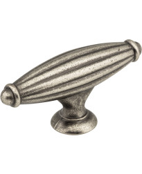 Glenmore 2 5/8" Ribbed Cabinet Knob in Distressed Pewter