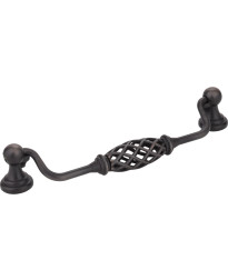 Tuscany 6 1/4" Centers Bird Cage Pull with Backplates in Brushed Oil Rubbed Bronze
