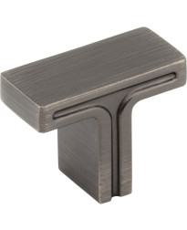 Anwick 1 3/8" Overall Length Rectangle Cabinet Knob in Brushed Pewter
