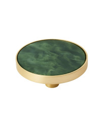 Accents 2 inch (51mm) Diameter Gold/Emerald Green Cabinet Knob - 2 Pack