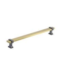 Overton 8-13/16 in (224 mm) Center-to-Center Brushed Gold/Black Chrome Cabinet Pull