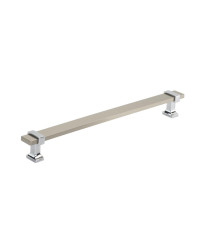 Overton 8-13/16 in (224 mm) Center-to-Center Satin Nickel/Polished Chrome Cabinet Pull