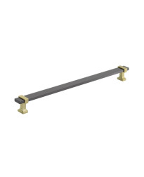 Overton 11-5/16 in (288 mm) Center-to-Center Black Chrome/Brushed Gold Cabinet Pull