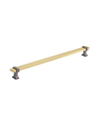 Overton 11-5/16 in (288 mm) Center-to-Center Brushed Gold/Black Chrome Cabinet Pull