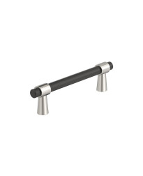 Mergence 3-3/4 inch (96mm) Center-to-Center Matte Black/Polished Nickel Cabinet Pull