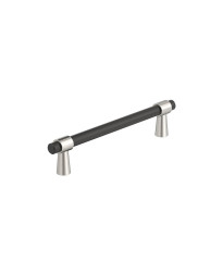 Mergence 5-1/16 inch (128mm) Center-to-Center Matte Black/Polished Nickel Cabinet Pull