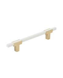 Urbanite 5-1/16 in (128 mm) Center-to-Center Brushed Gold/White Cabinet Pull