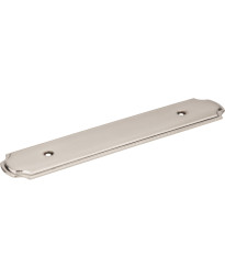 Backplates 3 3/4" Centers Plain Handle Backplate in Satin Nickel
