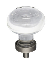 Harlow 1-7/16" Diameter Glass Cabinet Knob in Brushed Pewter