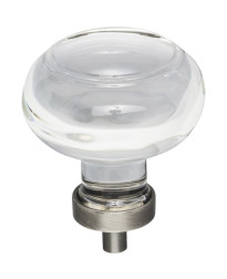 Harlow 1-3/4" Diameter Glass Cabinet Knob in Brushed Pewter