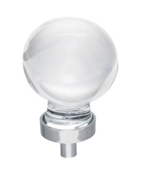 Harlow 1-5/16" Diameter Glass Cabinet Knob in Polished Chrome