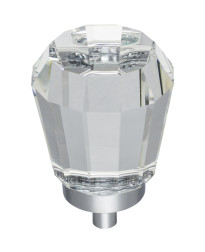 Harlow 1-1/4" Diameter Glass Cabinet Knob in Polished Chrome