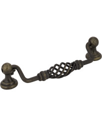 Zurich 5" Centers Twisted Iron Pull in Antique Brushed Satin Brass