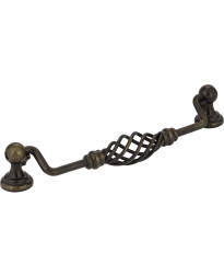 Zurich 6 1/4" Centers Twisted Iron Pull in Antique Brushed Satin Brass