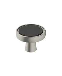 Mergence 1-3/8 in (35 mm) Diameter Matte Black/Satin Nickel Cabinet Knob
