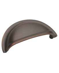 Solid Brass Cup Pulls 3 in (76 mm) Center-to-Center Oil-Rubbed Bronze Cabinet Cup Pull