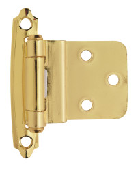3/8in (10 mm) Inset Self-Closing, Face Mount Polished Brass Hinge - 2 Pack