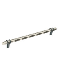 London 10-1/16 in (256 mm) Center-to-Center Polished Nickel/Black Bronze Cabinet Pull