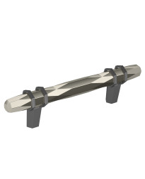 London 3-3/4 in (96 mm) Center-to-Center Polished Nickel/Black Chrome Cabinet Pull