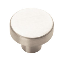 Essential'Z Stainless Steel 1-1/4 in (32 mm) Diameter Stainless Steel Cabinet Knob